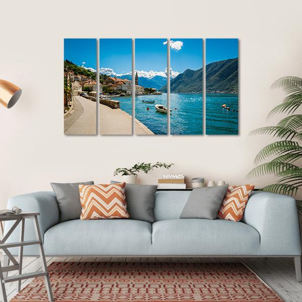 Boka Kotor Bay In Montenegro Canvas Wall Art-5 Horizontal-Gallery Wrap-22" x 12"-Tiaracle