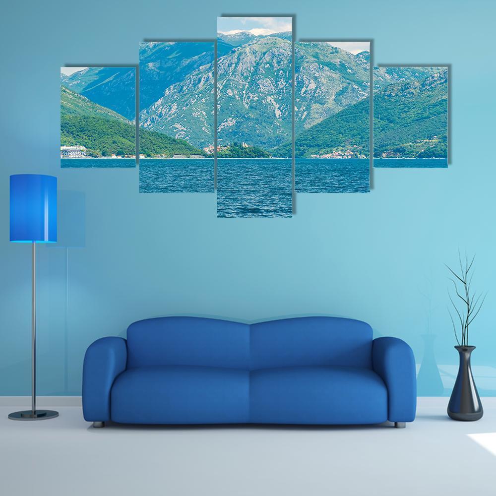 Boka Kotor Bay Canvas Wall Art-5 Star-Gallery Wrap-62" x 32"-Tiaracle