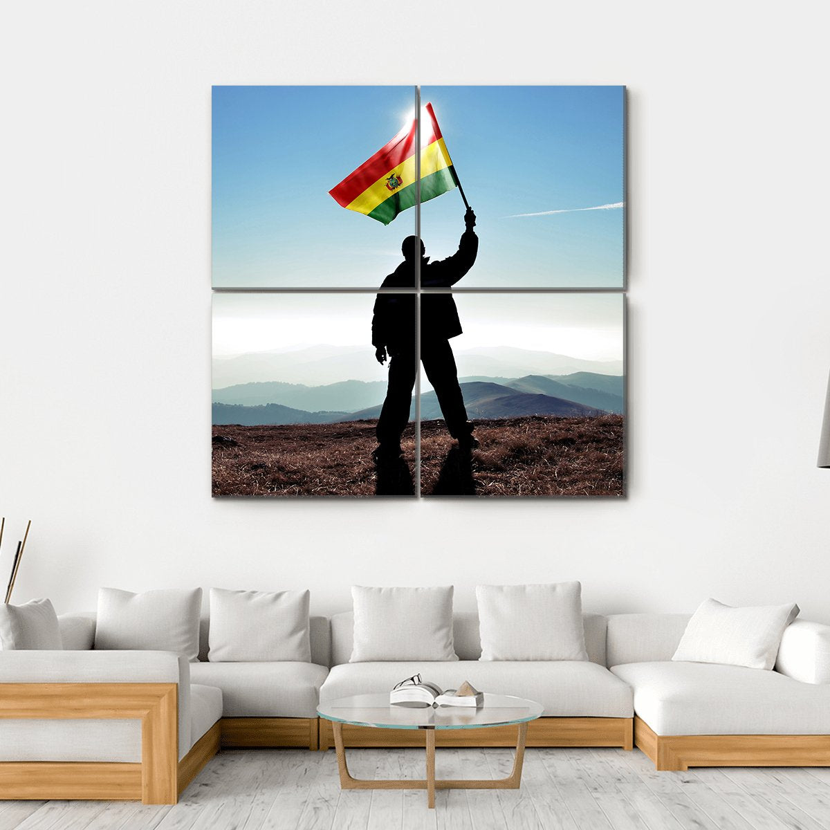 Bolivia Flag Canvas Wall Art-4 Square-Gallery Wrap-17" x 17"-Tiaracle