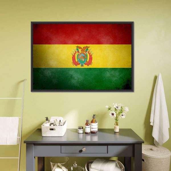 Bolivia Flag Canvas Wall Art-5 Horizontal-Gallery Wrap-22" x 12"-Tiaracle