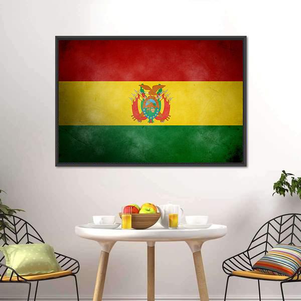 Bolivia Flag Canvas Wall Art-5 Horizontal-Gallery Wrap-22" x 12"-Tiaracle