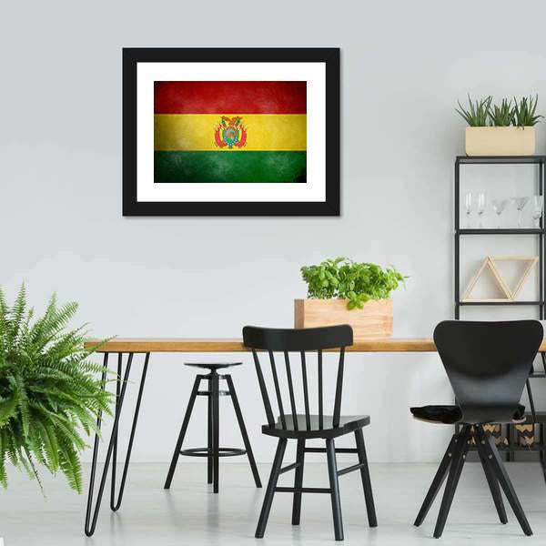 Bolivia Flag Canvas Wall Art-5 Horizontal-Gallery Wrap-22" x 12"-Tiaracle