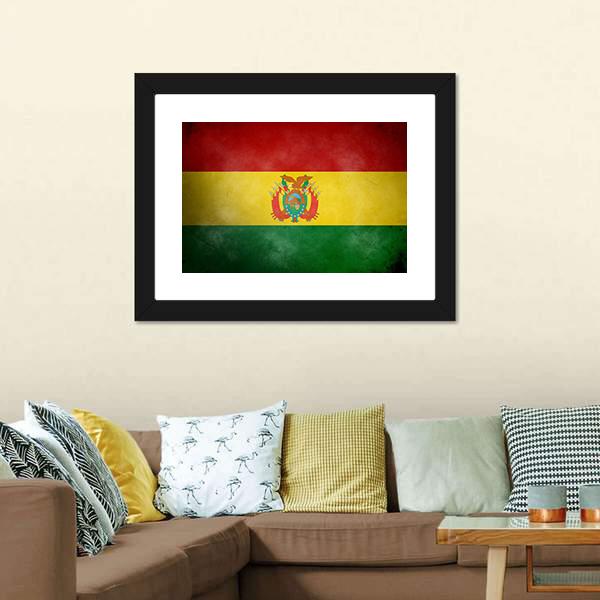 Bolivia Flag Canvas Wall Art-5 Horizontal-Gallery Wrap-22" x 12"-Tiaracle
