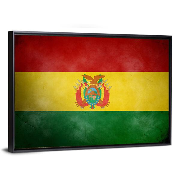 Bolivia Flag Canvas Wall Art-5 Horizontal-Gallery Wrap-22" x 12"-Tiaracle
