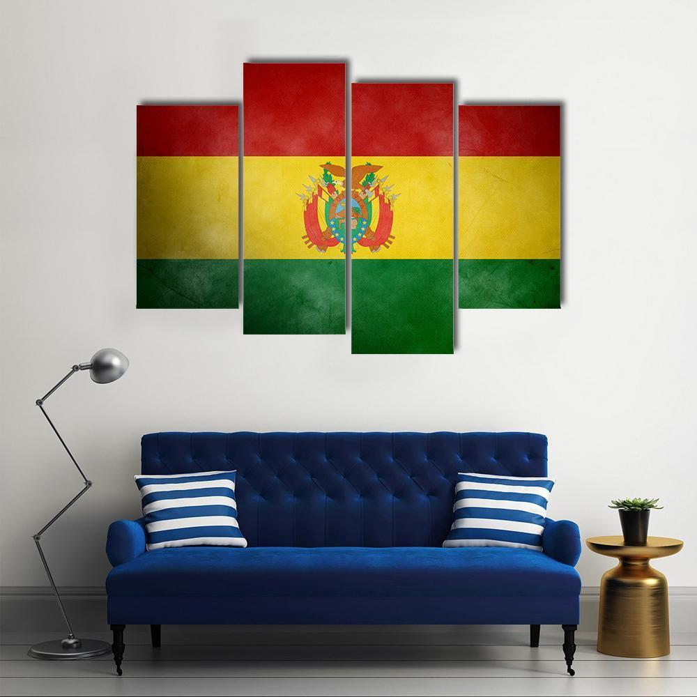 Bolivia Flag Canvas Wall Art-4 Pop-Gallery Wrap-50" x 32"-Tiaracle