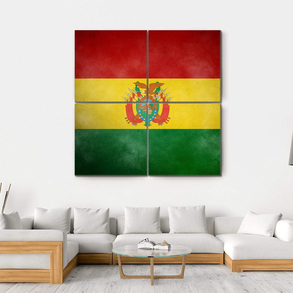 Bolivia Flag Canvas Wall Art-4 Square-Gallery Wrap-17" x 17"-Tiaracle