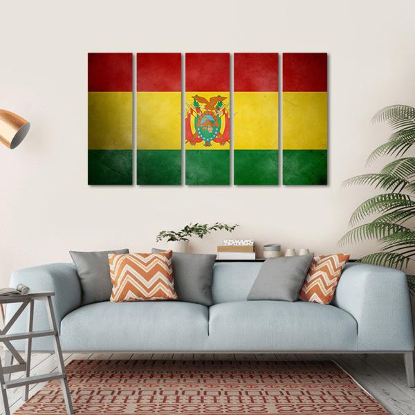 Bolivia Flag Canvas Wall Art-5 Horizontal-Gallery Wrap-22" x 12"-Tiaracle