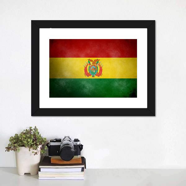 Bolivia Flag Canvas Wall Art-1 Piece-Framed Print-20" x 16"-Tiaracle