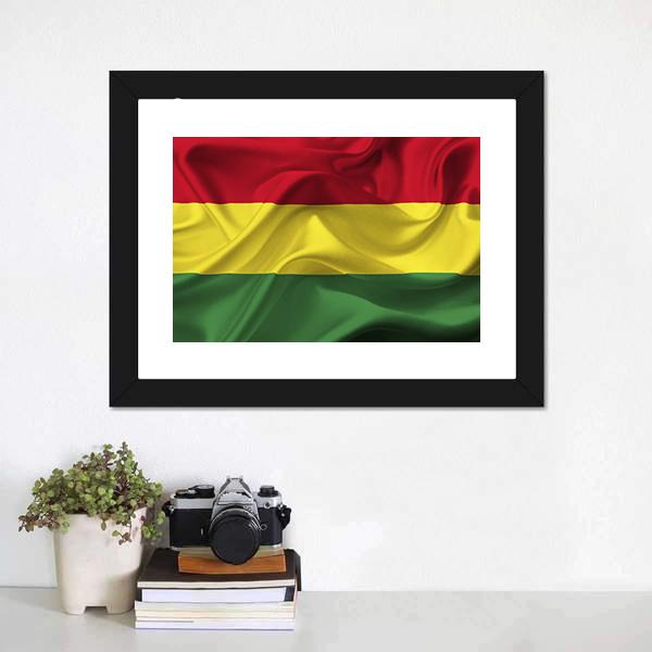 Bolivia Waving Flag Canvas Wall Art-1 Piece-Framed Print-20" x 16"-Tiaracle