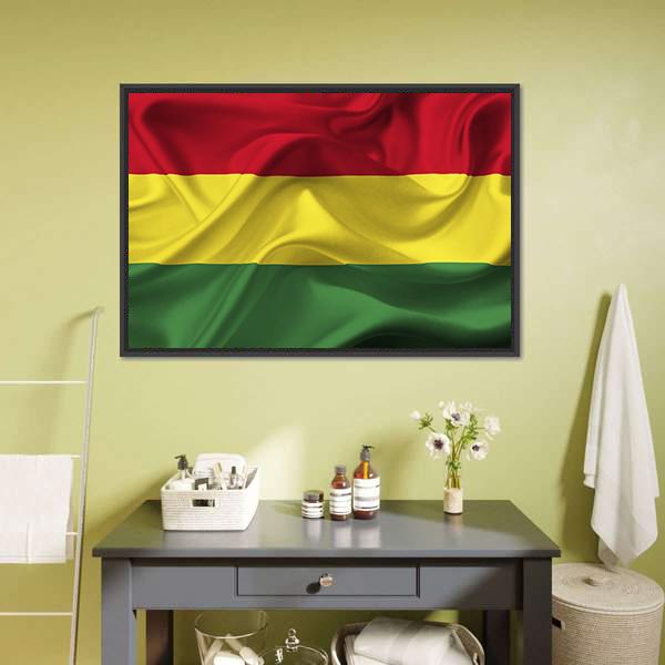 Bolivia Waving Flag Canvas Wall Art-5 Horizontal-Gallery Wrap-22" x 12"-Tiaracle