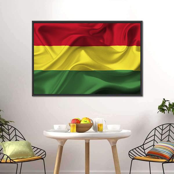 Bolivia Waving Flag Canvas Wall Art-5 Horizontal-Gallery Wrap-22" x 12"-Tiaracle