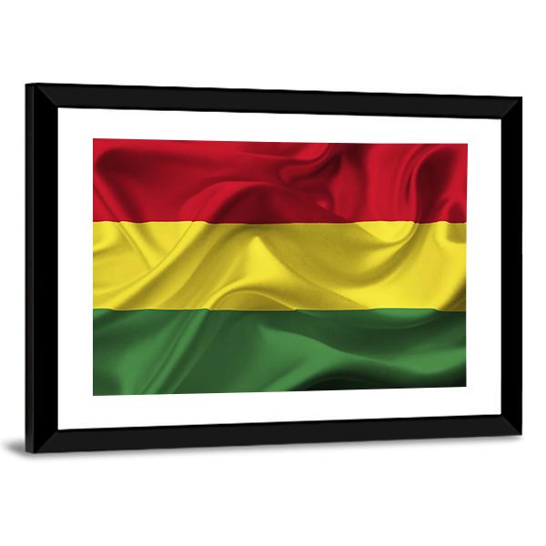 Bolivia Waving Flag Canvas Wall Art-5 Horizontal-Gallery Wrap-22" x 12"-Tiaracle