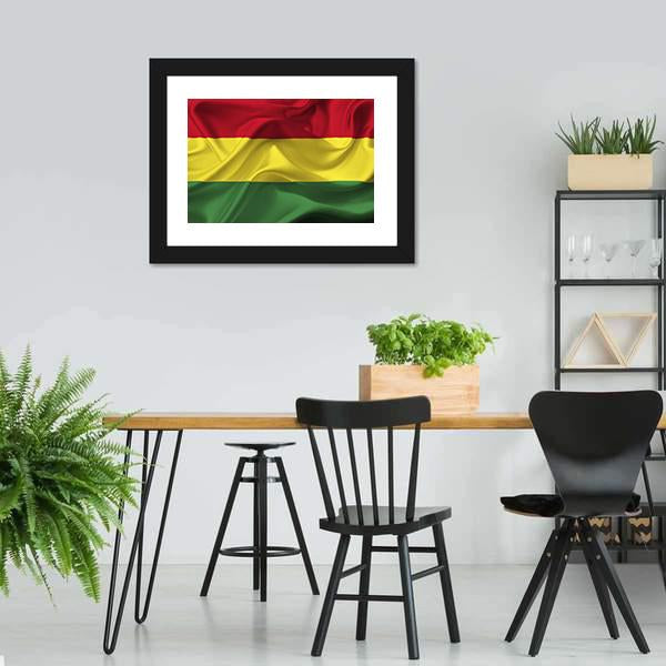 Bolivia Waving Flag Canvas Wall Art-5 Horizontal-Gallery Wrap-22" x 12"-Tiaracle