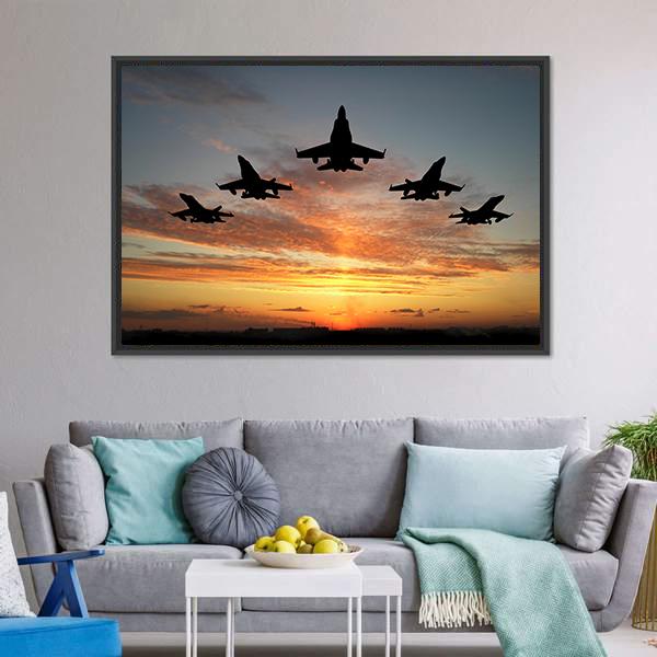 Bomber Aircrafts Canvas Wall Art-1 Piece-Floating Frame-24" x 16"-Tiaracle