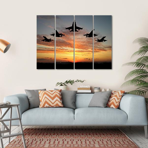 Bomber Aircrafts Canvas Wall Art-4 Horizontal-Gallery Wrap-34" x 24"-Tiaracle