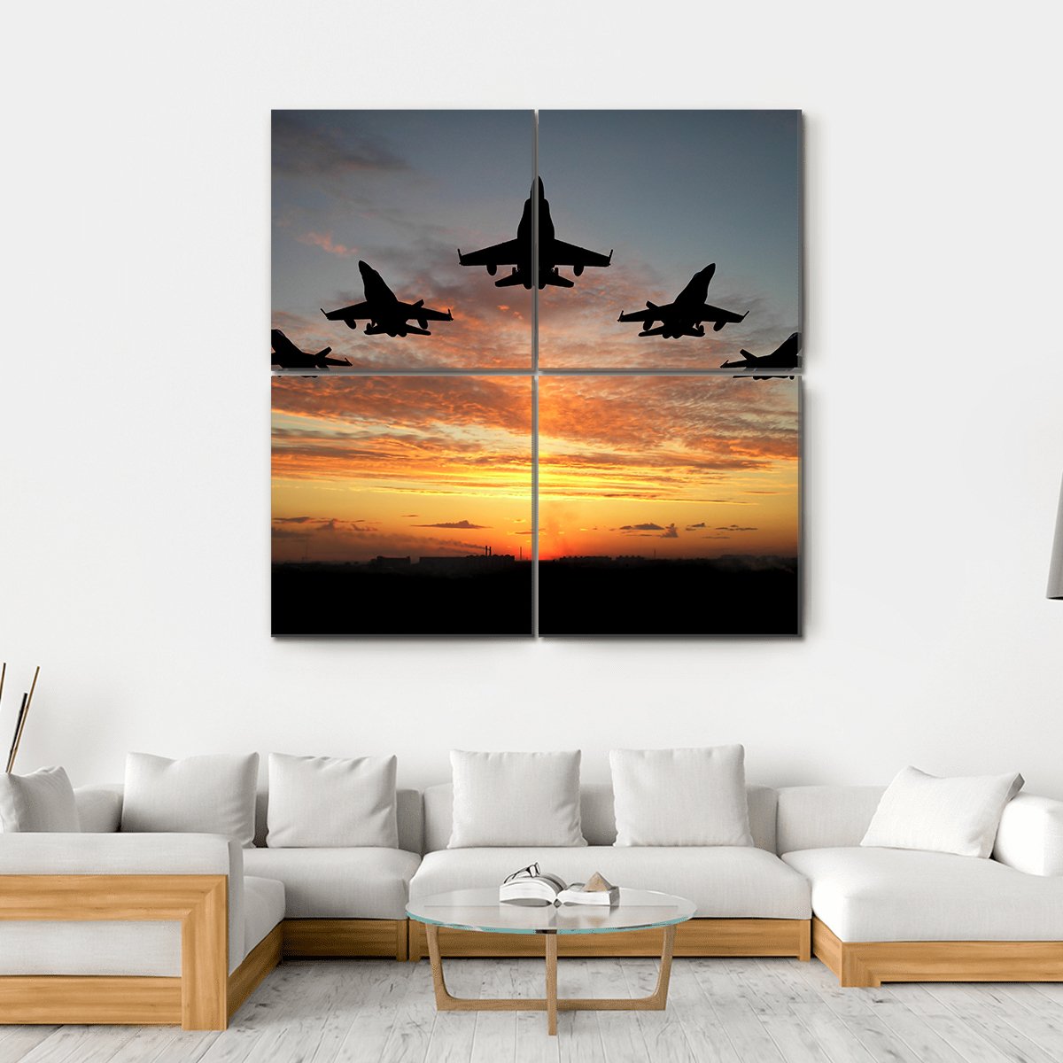 Bomber Aircrafts Canvas Wall Art-4 Square-Gallery Wrap-17" x 17"-Tiaracle