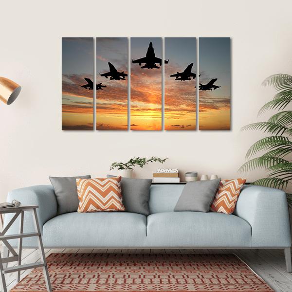 Bomber Aircrafts Canvas Wall Art-5 Horizontal-Gallery Wrap-22" x 12"-Tiaracle