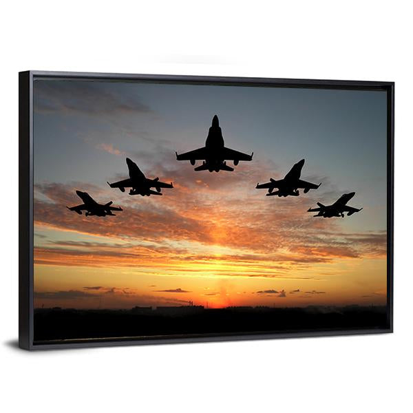 Bomber Aircrafts Canvas Wall Art-5 Horizontal-Gallery Wrap-22" x 12"-Tiaracle