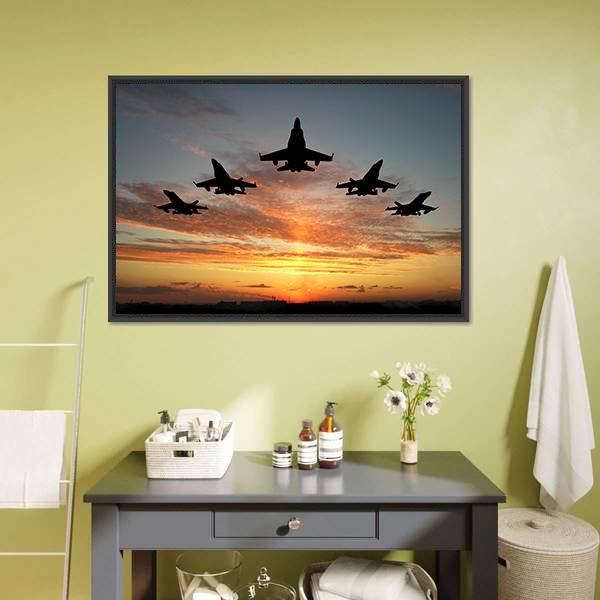 Bomber Aircrafts Panoramic Canvas Wall Art-1 Piece-36" x 12"-Tiaracle