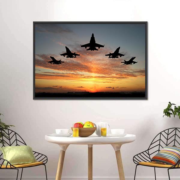 Bomber Aircrafts Panoramic Canvas Wall Art-1 Piece-36" x 12"-Tiaracle