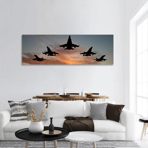 Bomber Aircrafts Panoramic Canvas Wall Art-1 Piece-36" x 12"-Tiaracle