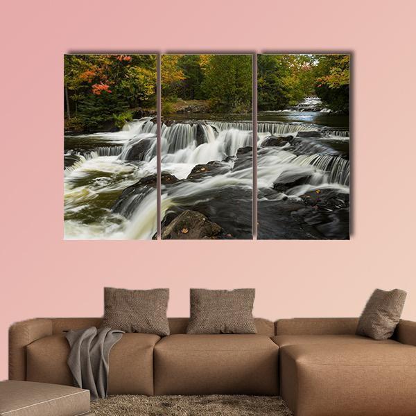 Bond Upper Falls Canvas Wall Art-3 Horizontal-Gallery Wrap-37" x 24"-Tiaracle