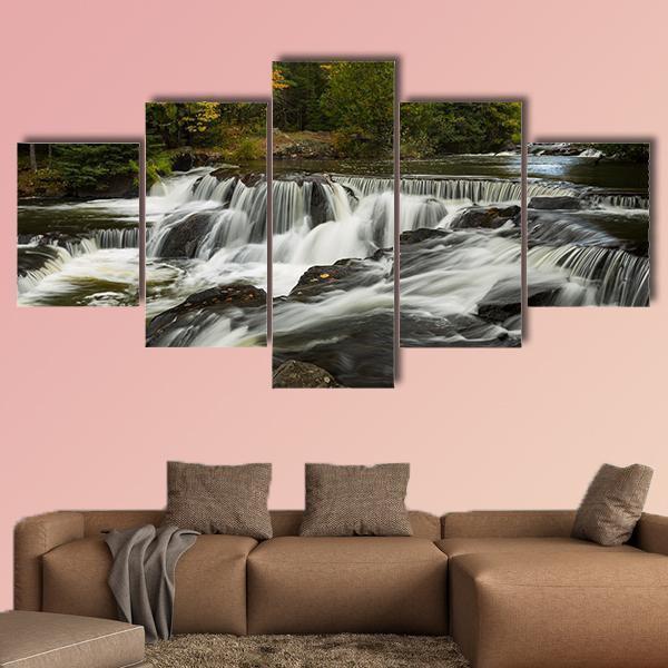 Bond Upper Falls Canvas Wall Art-5 Star-Gallery Wrap-62" x 32"-Tiaracle