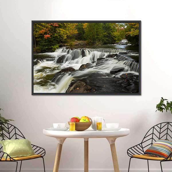 Bond Upper Falls Canvas Wall Art-3 Horizontal-Gallery Wrap-25" x 16"-Tiaracle