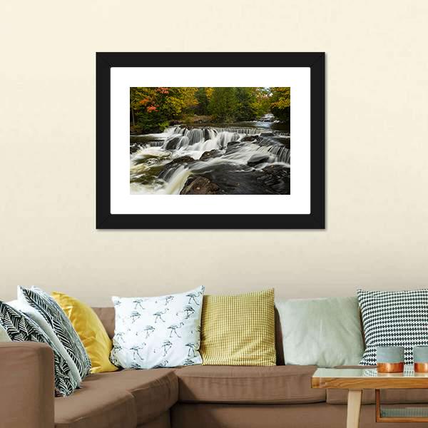 Bond Upper Falls Canvas Wall Art-3 Horizontal-Gallery Wrap-25" x 16"-Tiaracle