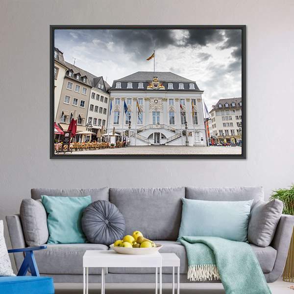 Bonn Town Hall Canvas Wall Art-1 Piece-Floating Frame-24" x 16"-Tiaracle