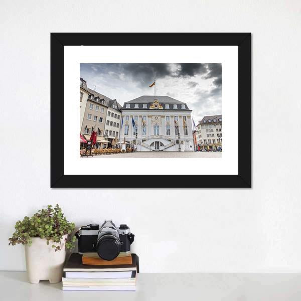 Bonn Town Hall Canvas Wall Art-1 Piece-Framed Print-20" x 16"-Tiaracle
