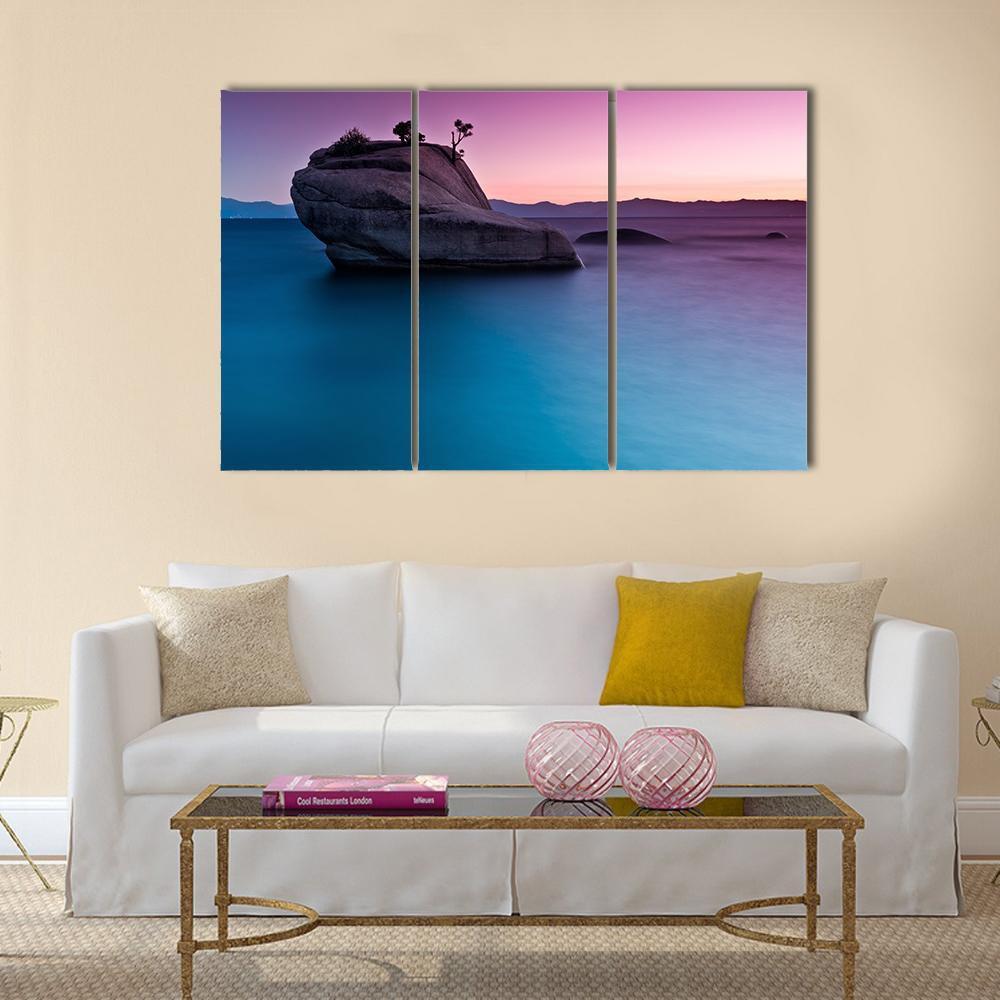 Bonsai Rock Canvas Wall Art-3 Horizontal-Gallery Wrap-37" x 24"-Tiaracle