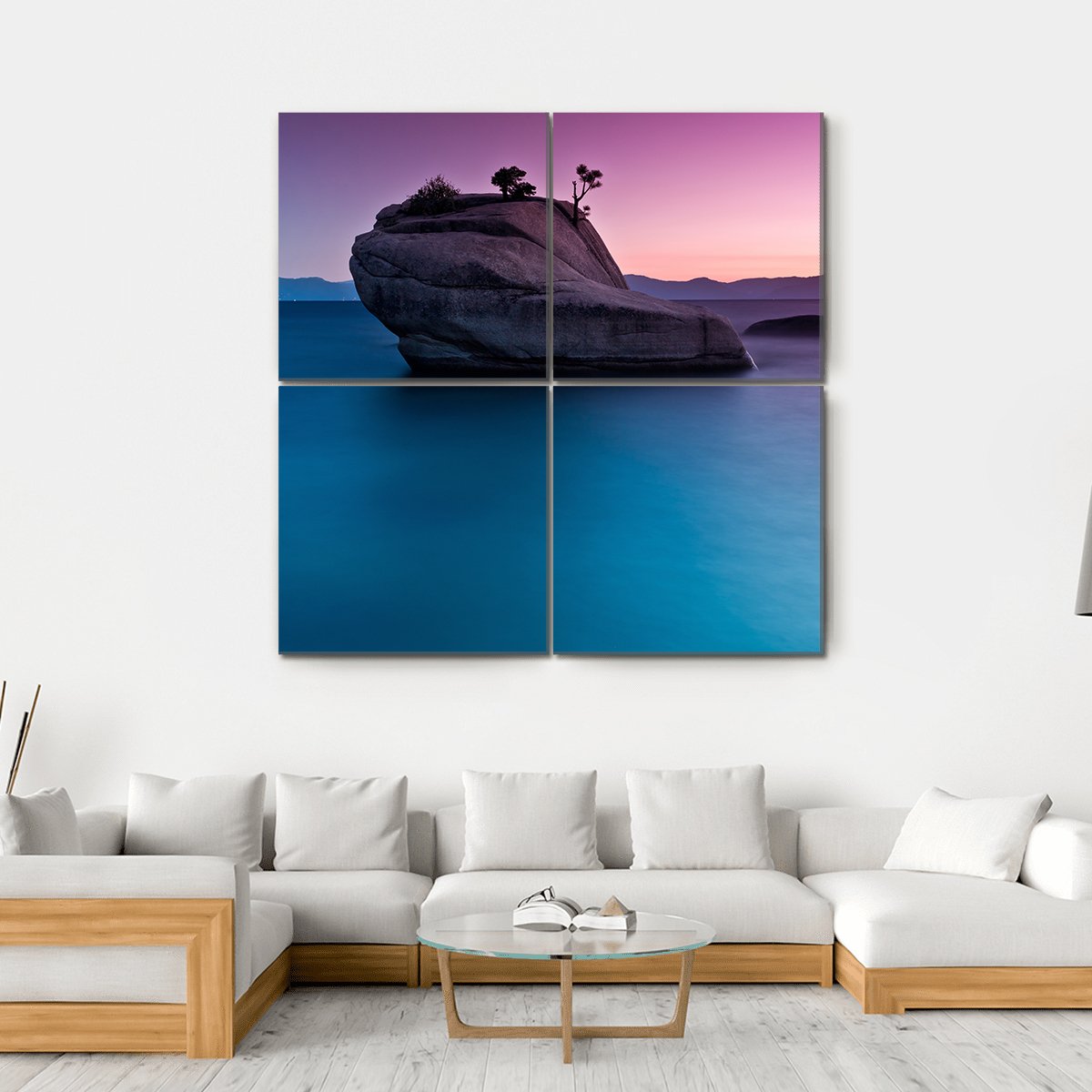 Bonsai Rock Canvas Wall Art-4 Square-Gallery Wrap-17" x 17"-Tiaracle