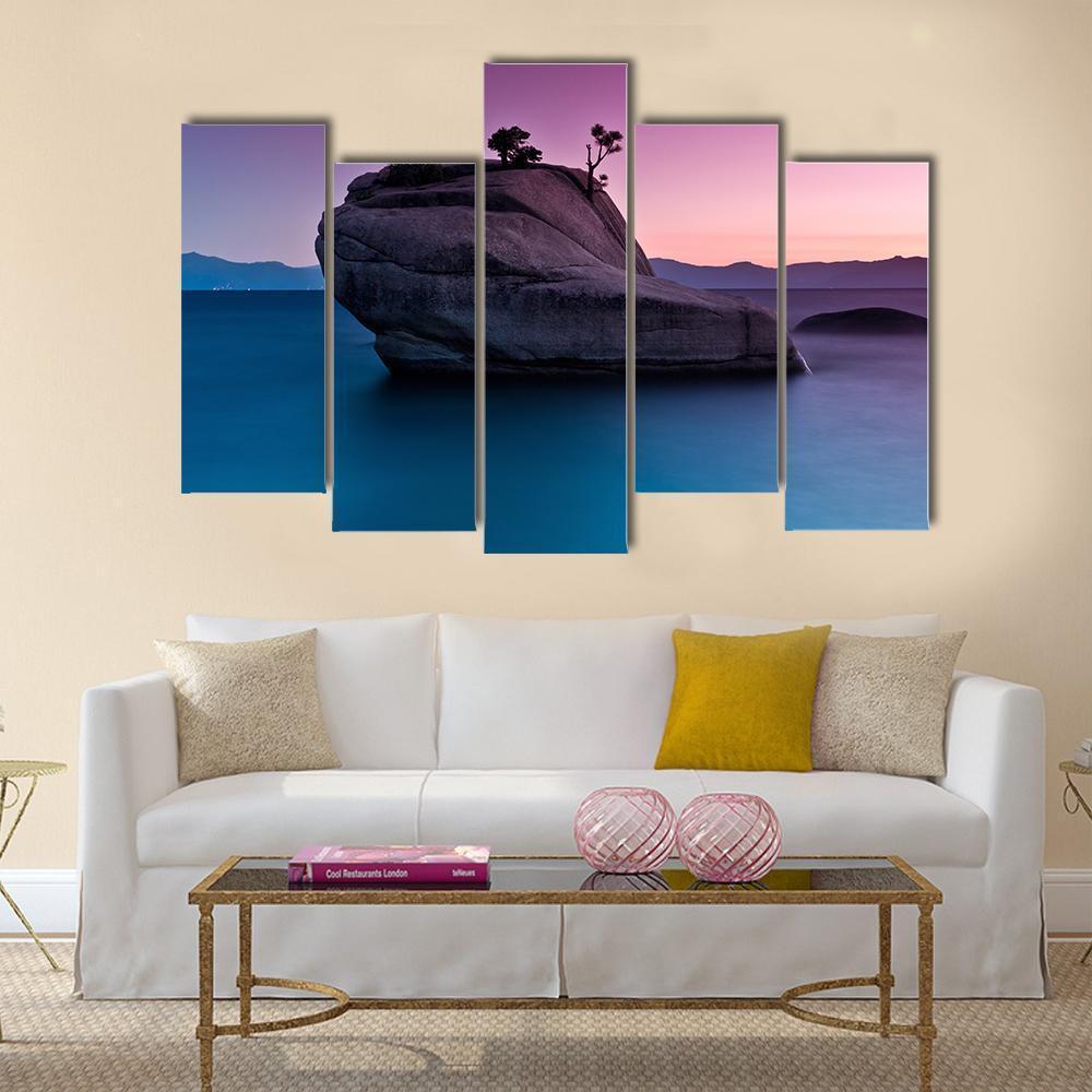 Bonsai Rock Canvas Wall Art-5 Pop-Gallery Wrap-47" x 32"-Tiaracle