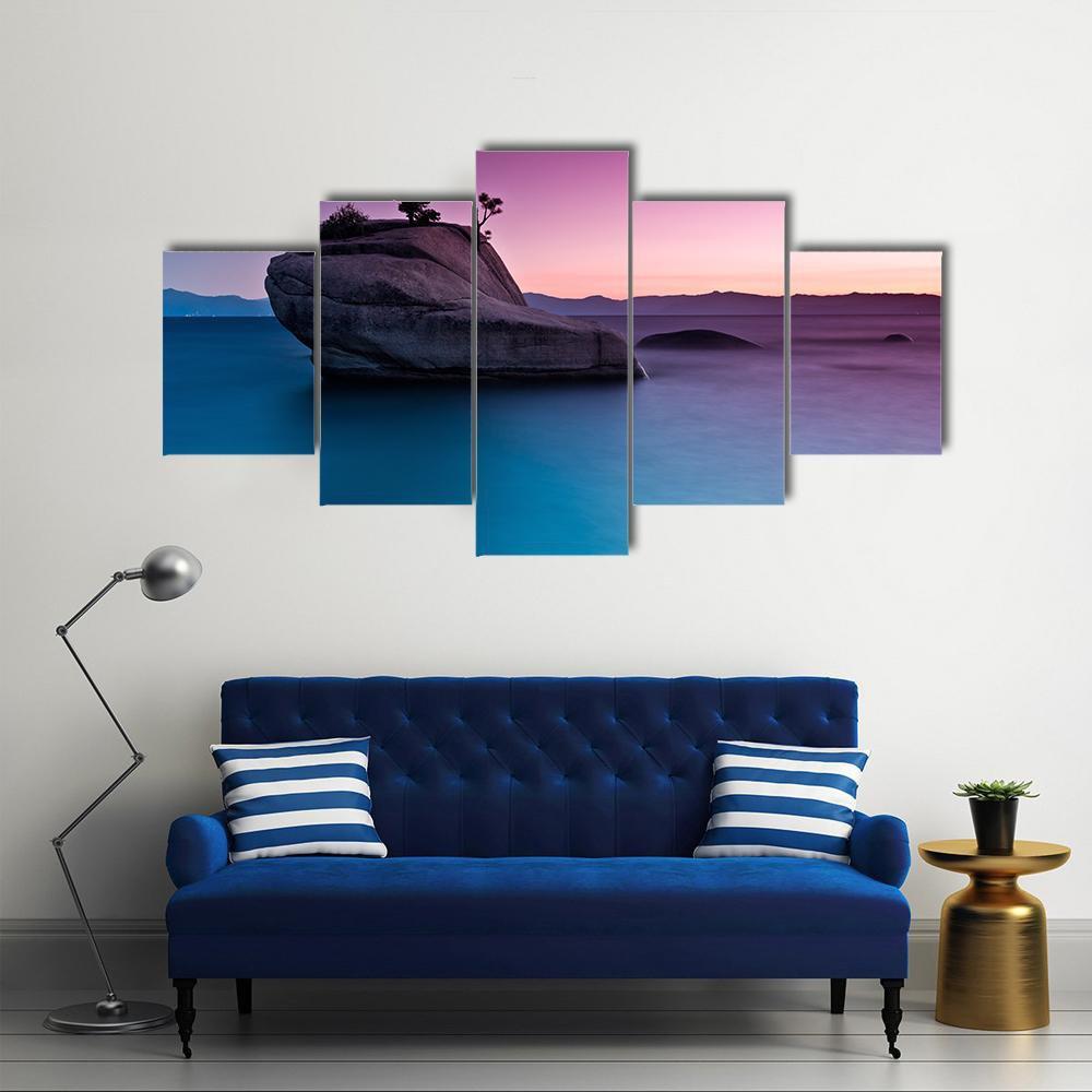 Bonsai Rock Canvas Wall Art-5 Star-Gallery Wrap-62" x 32"-Tiaracle