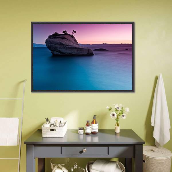 Bonsai Rock Canvas Wall Art-3 Horizontal-Gallery Wrap-25" x 16"-Tiaracle