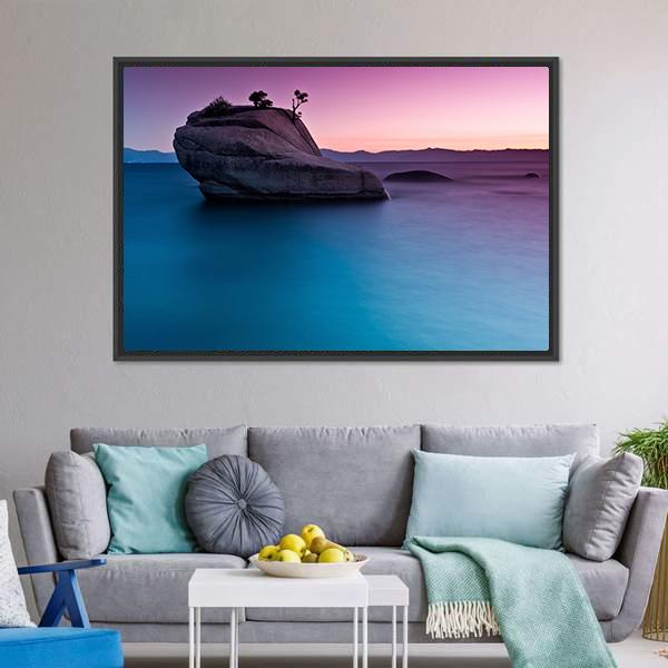 Bonsai Rock Canvas Wall Art-1 Piece-Floating Frame-24" x 16"-Tiaracle