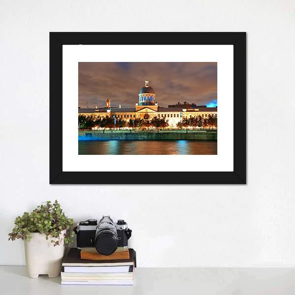 Bonsecours Market Canada Canvas Wall Art-1 Piece-Framed Print-30" x 20"-Tiaracle