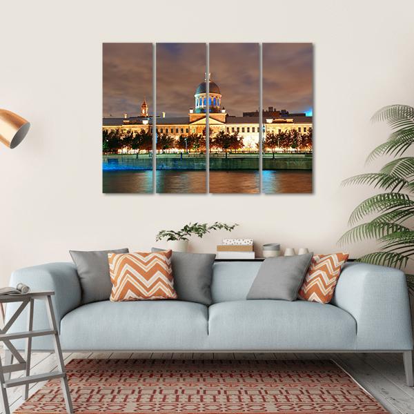 Bonsecours Market Canada Canvas Wall Art-4 Horizontal-Gallery Wrap-34" x 24"-Tiaracle