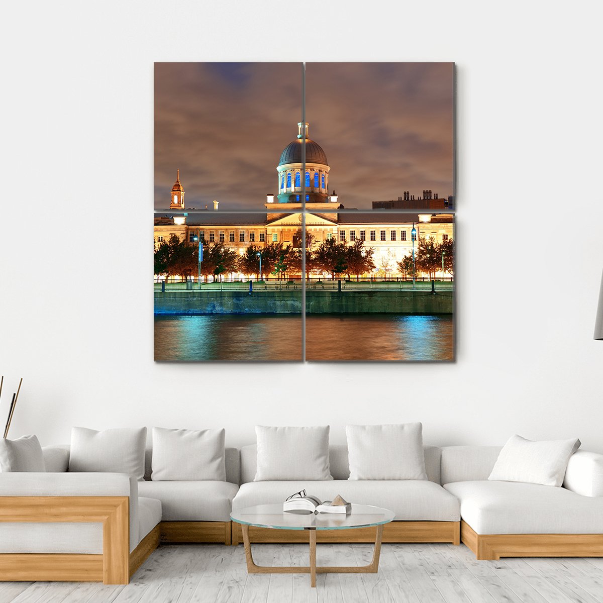 Bonsecours Market Canada Canvas Wall Art-4 Square-Gallery Wrap-17" x 17"-Tiaracle
