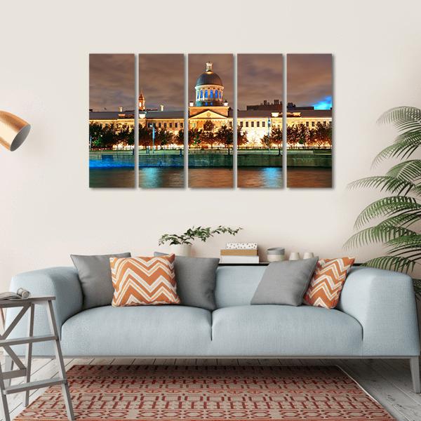 Bonsecours Market Canada Canvas Wall Art-5 Horizontal-Gallery Wrap-22" x 12"-Tiaracle