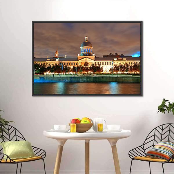 Bonsecours Market Canada Canvas Wall Art-5 Horizontal-Gallery Wrap-22" x 12"-Tiaracle