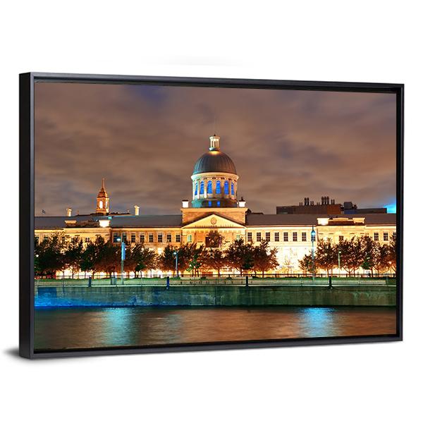 Bonsecours Market Canada Canvas Wall Art-5 Horizontal-Gallery Wrap-22" x 12"-Tiaracle