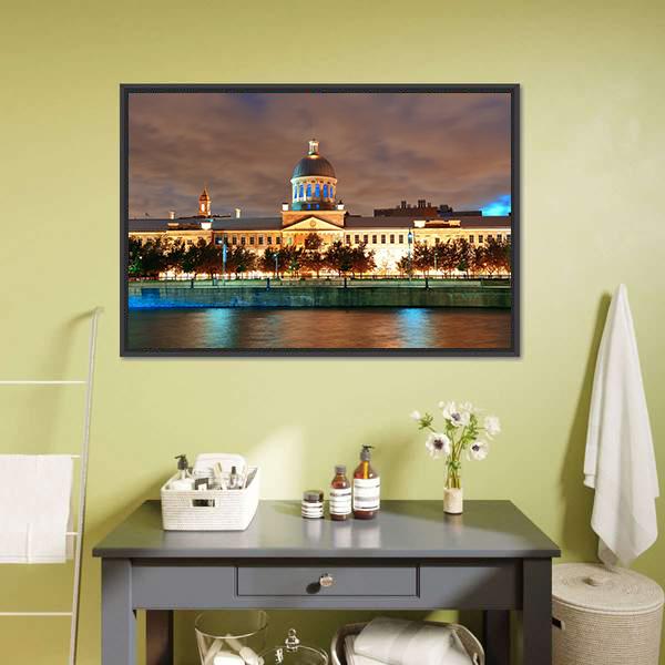 Bonsecours Market Canada Canvas Wall Art-3 Horizontal-Gallery Wrap-25" x 16"-Tiaracle