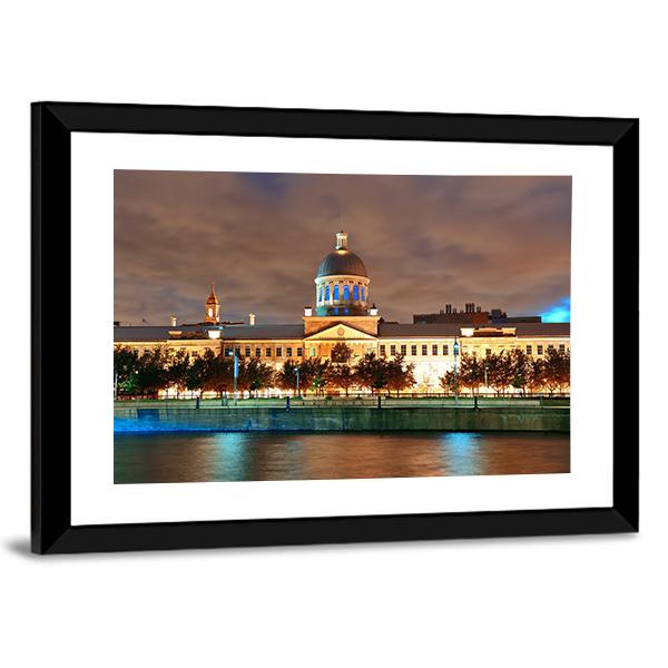 Bonsecours Market Canada Canvas Wall Art-3 Horizontal-Gallery Wrap-25" x 16"-Tiaracle