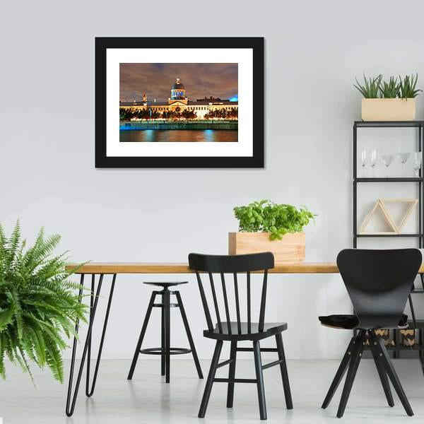 Bonsecours Market Canada Canvas Wall Art-3 Horizontal-Gallery Wrap-25" x 16"-Tiaracle