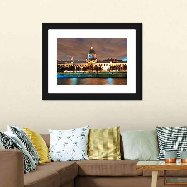 Bonsecours Market Canada Canvas Wall Art-3 Horizontal-Gallery Wrap-25" x 16"-Tiaracle