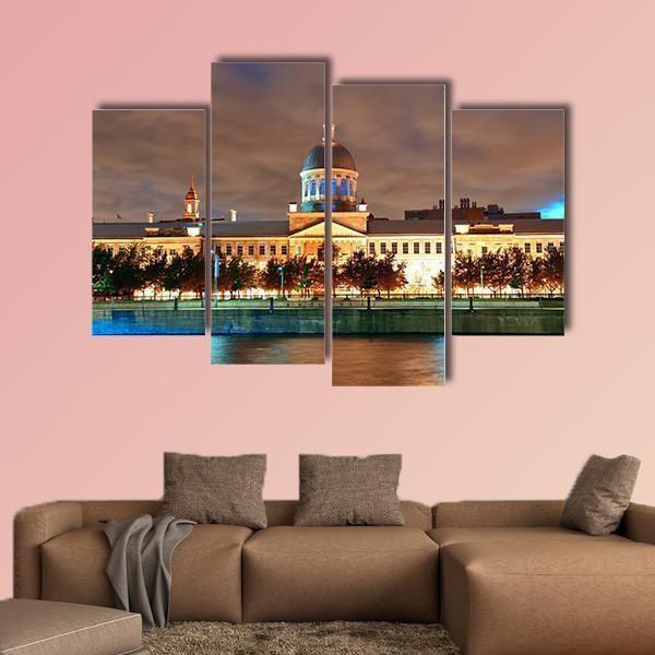 Bonsecours Market Canada Canvas Wall Art-4 Pop-Gallery Wrap-50" x 32"-Tiaracle