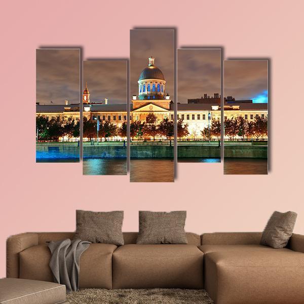 Bonsecours Market Canada Canvas Wall Art-5 Pop-Gallery Wrap-47" x 32"-Tiaracle