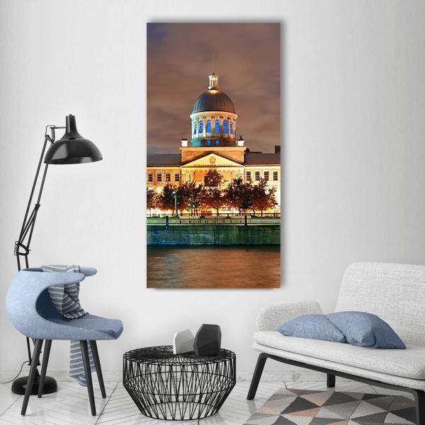 Bonsecours Market Canada Vertical Canvas Wall Art-1 Vertical-Gallery Wrap-12" x 24"-Tiaracle